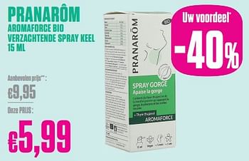 Promoties Pranarôm aromaforce bio verzachtende spray keel - Pranarôm - Geldig van 27/12/2023 tot 31/01/2024 bij Medi-Market