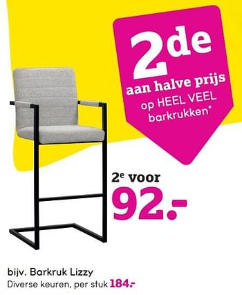 Promoties Barkruk lizzy - Huismerk - Leen Bakker - Geldig van 03/01/2024 tot 31/01/2024 bij Leen Bakker