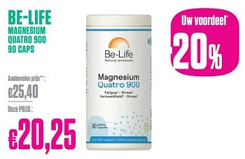 Promoties Be-life magnesium quatro 900 - Be-life - Geldig van 27/12/2023 tot 31/01/2024 bij Medi-Market