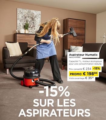 Promotions Aspirateur numatic henry hvr160 - Numatic - Valide de 03/01/2024 à 31/01/2024 chez Molecule