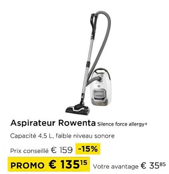 Promotions Aspirateur rowenta silence force allergy+ - Rowenta - Valide de 03/01/2024 à 31/01/2024 chez Molecule