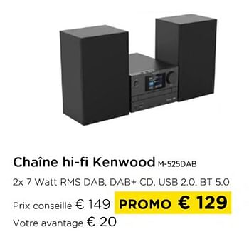 Promotions Chaîne hi-fi kenwood m-525dab - Kenwood - Valide de 03/01/2024 à 31/01/2024 chez Molecule