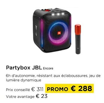 Promotions Partybox jbl encore - JBL - Valide de 03/01/2024 à 31/01/2024 chez Molecule