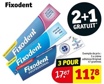 Promotions Crème adhésive original - Fixodent - Valide de 08/01/2024 à 14/01/2024 chez Kruidvat