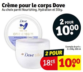 Promotions Crème pour le corps dove silky - Dove - Valide de 08/01/2024 à 14/01/2024 chez Kruidvat