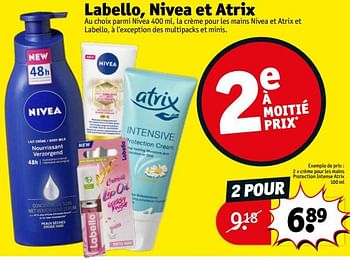 Promotions Crème pour les mains protection intense atrix - Atrix - Valide de 08/01/2024 à 14/01/2024 chez Kruidvat
