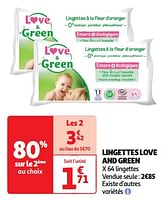 Promo Lingettes love and green chez Auchan