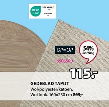 Promoties Gedeblad tapijt - Huismerk - Jysk - Geldig van 08/01/2024 tot 31/01/2024 bij Jysk