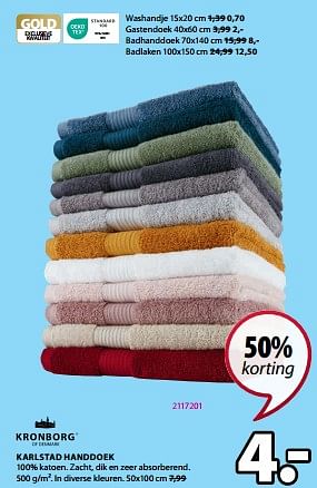 Promoties Karlstad handdoek - Kronborg - Geldig van 08/01/2024 tot 31/01/2024 bij Jysk
