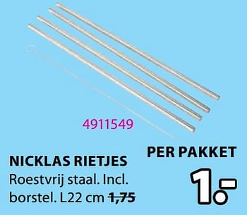 Promoties Nicklas rietjes - Huismerk - Jysk - Geldig van 08/01/2024 tot 31/01/2024 bij Jysk