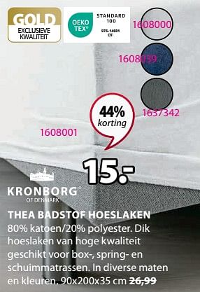 Promoties Thea badstof hoeslaken - Kronborg - Geldig van 08/01/2024 tot 31/01/2024 bij Jysk