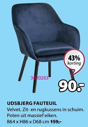 Promoties Udsbjerg fauteuil - Huismerk - Jysk - Geldig van 08/01/2024 tot 31/01/2024 bij Jysk