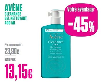 Promotions Avène cleanance gel nettoyant - Avene - Valide de 27/12/2023 à 31/01/2024 chez Medi-Market