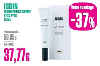 Promotions Isdin isdinceutics crème k-ox eyes - Isdin - Valide de 27/12/2023 à 31/01/2024 chez Medi-Market