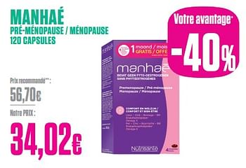 Promotions Manhaé pré-ménopause - ménopause - Manhae - Valide de 27/12/2023 à 31/01/2024 chez Medi-Market