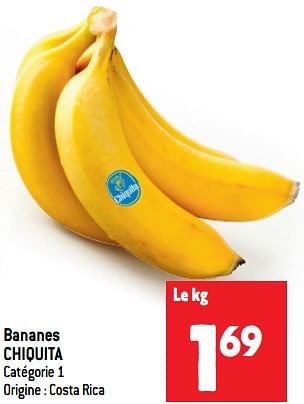 Promotions Bananes chiquita - Chiquita - Valide de 10/01/2024 à 16/01/2024 chez Match