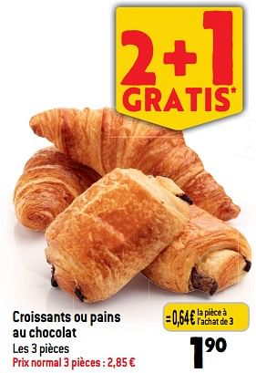 Promotions Croissants ou pains au chocolat - Produit maison - Match - Valide de 10/01/2024 à 16/01/2024 chez Match