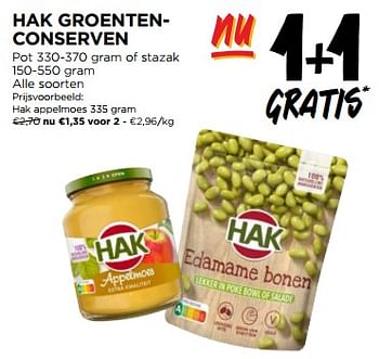Promoties Hak groentenconserven appelmoes - Hak - Geldig van 10/01/2024 tot 16/01/2024 bij Jumbo