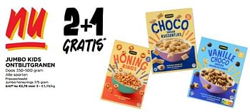 Promoties Jumbo kids ontbijtgranen honeyrings - Huismerk - Jumbo - Geldig van 10/01/2024 tot 16/01/2024 bij Jumbo