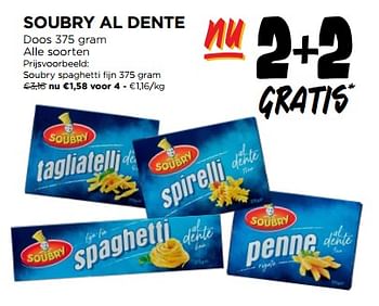 Promoties Soubry spaghetti fijn - Soubry - Geldig van 10/01/2024 tot 16/01/2024 bij Jumbo