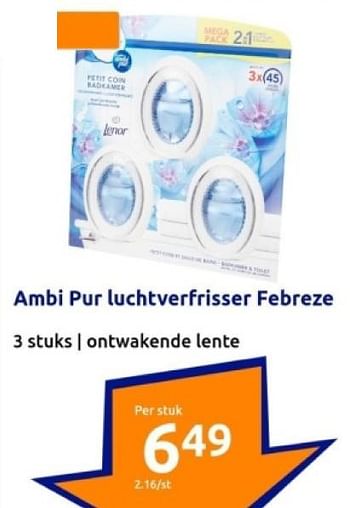 Promoties Ambi pur luchtverfrisser febreze - Ambi Pur - Geldig van 10/01/2024 tot 16/01/2024 bij Action