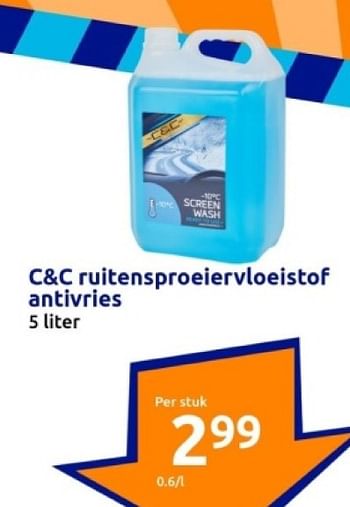 Promoties C+c ruitensproeiervloeistof antivries - C&C - Geldig van 10/01/2024 tot 16/01/2024 bij Action