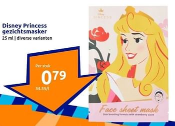 Promotions Disney princess gezichtsmasker - Disney - Valide de 10/01/2024 à 16/01/2024 chez Action