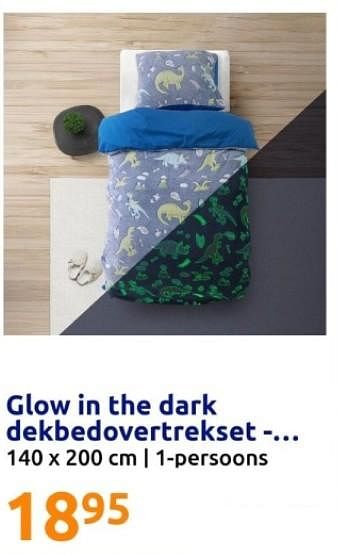 Promoties Glow in the dark dekbedovertrekset - Huismerk - Action - Geldig van 10/01/2024 tot 16/01/2024 bij Action