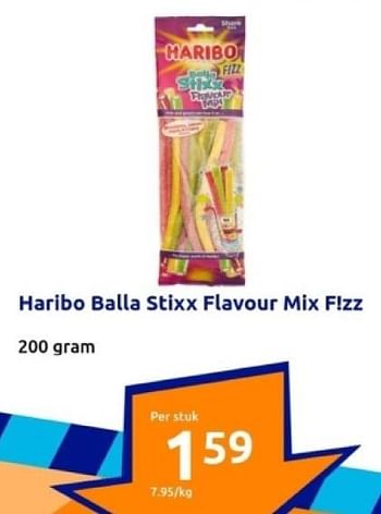 Promoties Haribo balla stixx flavour mix fizz - Haribo - Geldig van 10/01/2024 tot 16/01/2024 bij Action