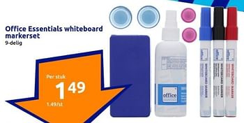 Promoties Office essentials whiteboard markerset - Office Essentials - Geldig van 10/01/2024 tot 16/01/2024 bij Action