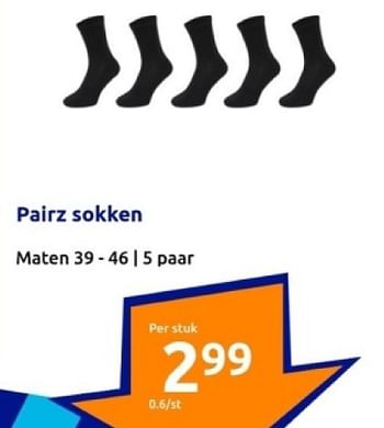 Promoties Pairz sokken - Pairz - Geldig van 10/01/2024 tot 16/01/2024 bij Action