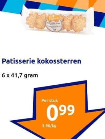 Promoties Patisserie kokossterren - Patisserie - Geldig van 10/01/2024 tot 16/01/2024 bij Action