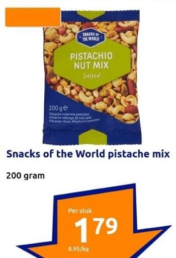 Promoties Snacks of the world pistache mix - Snacks of the World - Geldig van 10/01/2024 tot 16/01/2024 bij Action