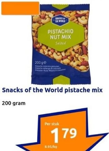 Promoties Snacks of the world pistache mix - Snacks of the World - Geldig van 10/01/2024 tot 16/01/2024 bij Action