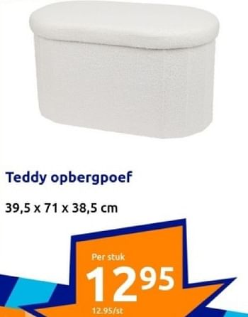 Promoties Teddy opbergpoef - Huismerk - Action - Geldig van 10/01/2024 tot 16/01/2024 bij Action