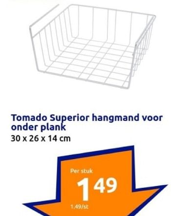 Promoties Tomado superior hangmand voor onder plank - Tomado - Geldig van 10/01/2024 tot 16/01/2024 bij Action