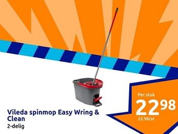 Promoties Vileda spinmop easy wring + clean - Vileda - Geldig van 10/01/2024 tot 16/01/2024 bij Action