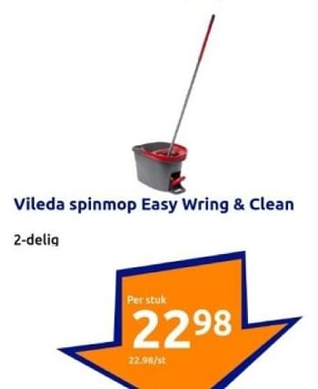 Promoties Vileda spinmop easy wring + clean - Vileda - Geldig van 10/01/2024 tot 16/01/2024 bij Action