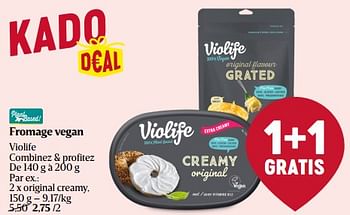 Promotions Fromage vegan violife original creamy - Violife - Valide de 11/01/2024 à 17/01/2024 chez Delhaize