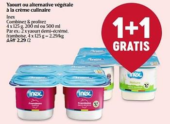 Promotions Yaourt demi-écrémé, framboise - Inex - Valide de 11/01/2024 à 17/01/2024 chez Delhaize