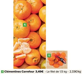 Promotions Clémentines carrefour - Produit maison - Carrefour  - Valide de 10/01/2024 à 16/01/2024 chez Carrefour