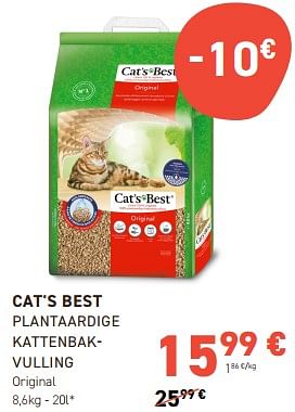 Promoties Cat`s best plantaardige kattenbakvulling - Cat's best - Geldig van 10/01/2024 tot 21/01/2024 bij Tom&Co