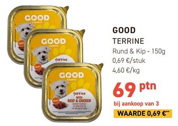 Promoties Good terrine rund + kip - Good - Geldig van 10/01/2024 tot 21/01/2024 bij Tom&Co