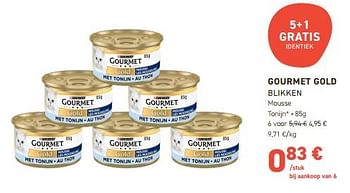 Promoties Gourmet gold blikken - Purina - Geldig van 10/01/2024 tot 21/01/2024 bij Tom&Co