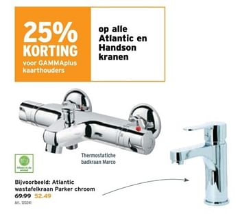 Promoties Atlantic wastafelkraan parker chroom - Atlantic - Geldig van 10/01/2024 tot 16/01/2024 bij Gamma