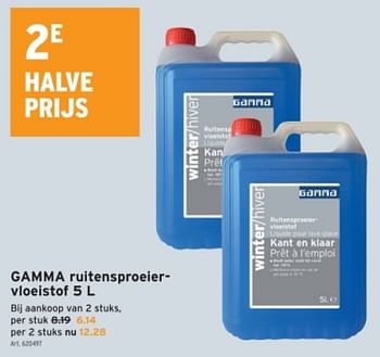 Promoties Gamma ruitensproeiervloeistof - Gamma - Geldig van 10/01/2024 tot 16/01/2024 bij Gamma