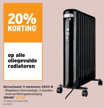 Promoties Oliegevulde radiatoren 11 elementen - Huismerk - Gamma - Geldig van 10/01/2024 tot 16/01/2024 bij Gamma