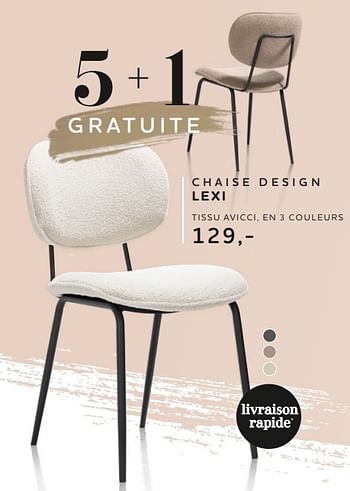 Promotions Chaise design lexi - Produit Maison - Xooon - Valide de 11/01/2024 à 28/01/2024 chez Xooon