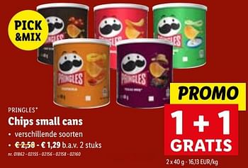 Promotions Chips small cans - Pringles - Valide de 17/01/2024 à 23/01/2024 chez Lidl