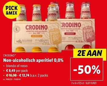Promoties Non-alcoholisch aperitief - Crodino - Geldig van 17/01/2024 tot 23/01/2024 bij Lidl